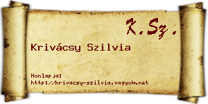 Krivácsy Szilvia névjegykártya
