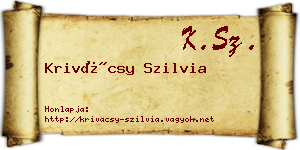 Krivácsy Szilvia névjegykártya