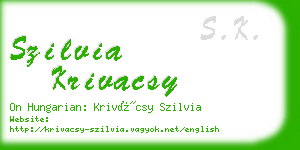 szilvia krivacsy business card